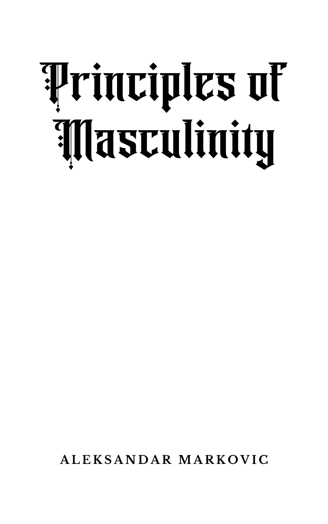 Principles of Masculinity book cover